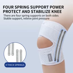 Adjustable Knee Brace Support, Breathable Mesh Knee Sleeve with Spring Stabilizers Open‑Patella Knee Protector for Men Women Dai