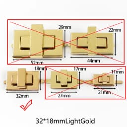 1-5Pc Metal Square Lock Buckle Handbag Turn Twist Locks Clasp Purse Closure Toggle Latch Buckles DIY Bag Replacement Accessories