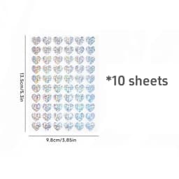10 Sheets Laser Heart Stickers Pack Mini Color Love Self-adhesive Marker Notes Decoration for Diary Album Valentine's day A7754