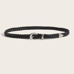 Punch Free Punk Style Woven Belt for Men and Women Black Metal Buckle Belt Dark Minority Retro Fried Dough Twists Belt