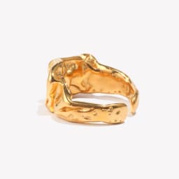 E.B.belle In Abstract Artistic Irregular Design Open Size Index Gold Plated Rings For Women Tarnish Free Stainless Steel Jewelry