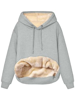 Women's Warm Fleece Lined Hoodie Thick Sherpa Pullover Drawstring Winter Sweatshirt Long Sleeve Multicolor Casual Top