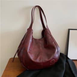 Vintage Women's Bag PU Leather Large Capacity Marble Grain Shoulder Bag Daily Commuter Handbag Shopping Totes