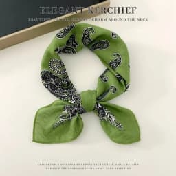 Elegant Cashew Small Square Scarf Cherry Flower Cotton Linen Print Scarves Korean Headband Printed Silk Scarf Outdoor