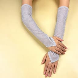 45cm Women Shiny Solid Hook Finger Gloves Opera Dance Party Stage Performance Nightclub Cosplay Eleagnt Breathable Thin