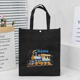 Personalized Kids Library Tote Bag Homeschool Unicorn Rocket with Name Reading Books Bags Children School Bag Kids Birthday Gift