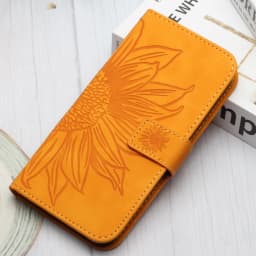 Funda iPhon 14 Wallet Flip Phone Case for iPhone 17 16 15 14 13 12 11 Pro Max 7 8 Plus Cases Sunflower Leather Back Cover Women