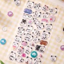 1 pc/4 pcs 3D Relief Stickers Cute Panda Cartoon Drop Journaling DIY Diary Stationery Sticker Decor School Supplies