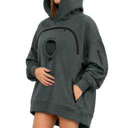 Personalized LOGO Customized Women's Hooded Pet Cat Pocket Casual Sweater Zipper Long Sleeve Hooded Fleece Top