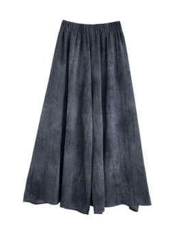Summer Thin High Waist Wide Leg Ice Silk Skirt Pants Women's Stylish Dyed Korean Style Casual Pants Nine Points High Waist