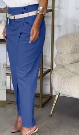 Women Pants Irregular Ankle Length Trousers Sashes High Waist Stretch Button Pockets Slacks Bottoms Autumn Office Lady 2025