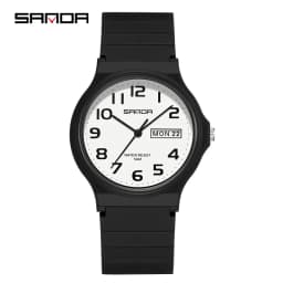 SANDA 9072 Students Watches New Design Soft TPU Strap Water Resistant Quartz Movement Outdoor Sports Analog Wrist Watch