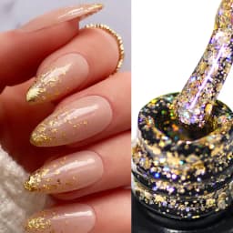 MEET ACROSS 7ml Orange Red Pink Gel Nail Polish Laser Sparkling Soak Off Semi Permanent Nail Art UV Gel Varnishes Spring Summer