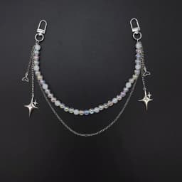Detachable ITA Bag Double Chain Iridescent Bead Tail Pendant DIY Bag Decorative Chain Pain Bag Charm Fashion Waist Chain