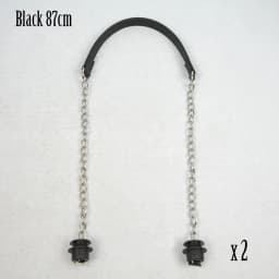 New Tanqu 1 Pair Silver Long Thick Single Chain with OT Metal Buckle Black Screws for Obag O Bag Handles for Women Bag Handbags