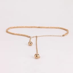 Network Woven Metal Rope Gold Chain Belts For Women Fashion Ball String Ending Thin Ladies's Waistband Decorate on Dress Shirt