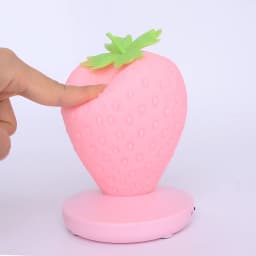 LED Strawberry Night Lamp USB Charing Bedside Lamp Silicon Touch-Sensor Nightlight for Kid Children Bedroom Decoration