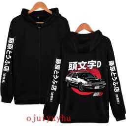 AE86 Zip Up Hoodies Initial D Korean Style Zippper Jackets Sweatshirts Anime Gothic Y2k Pullovers Mange Vintage Streetwear