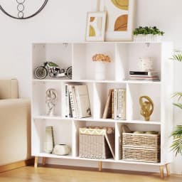 3 Tier 10 Cube White Storage Bookshelf Bookcase Open Display Shelf Organizer for Home Office Living Room Bedroom Furniture