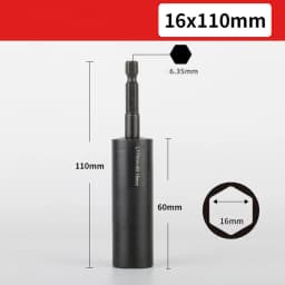 110mm Deepen Socket Wrenches Hexagon Nut Driver Drill Bit H8-H14 Sleeve Adapter Auto Repair Workshop Work Construction