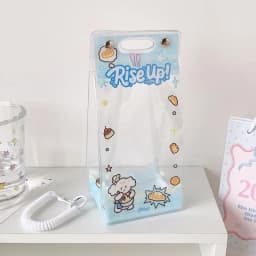 For 10cm 15cm Plush Dolls Storage Kawaii Clear PVC Doll Display Bag Cute Cartoon Prints Dust Proof Pouch Pendant