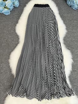 Polka Dot Print High Elegant A-line Pleated Long Skirt For Women 2025 Spring autumn Office Lady Casual Leopard Skirts