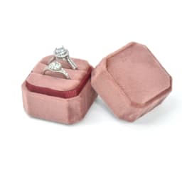 Octagonal Velvet Ring Box Single Double Three Slot Wedding Engagement Ring Box Earring Storage Box Elegant Retro