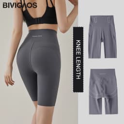 BIVIGAOS Summer High Waist Tight-Fitting Butt Lifter Shark Cycling Shorts Women Knee-Length Sports Fitness Biker Shorts Leggings