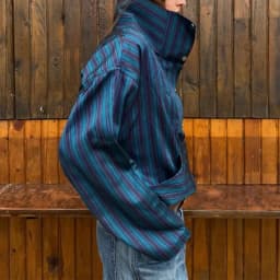 Autumn New Pocket Loose Commute Sweatshirt Vintage Stripe Contrast Color Printed Pullovers Elegant Long Sleeve Stand Collar Tops