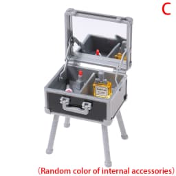 1Set 1:12 Dollhouse Mini Vanity Cosmetic Case Lipstick Perfume Air Cushion Mirror With Holder Furniture Decor Play House Toys