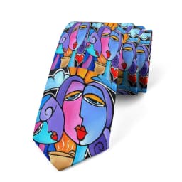 Anti-tattoo pattern printed tie men's 8cm wide casual business tea party shirt with tie knitted polyester fashion tie ladies