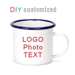 Customized Enamel Metal Mug 350ML Colorful Print Your Photo LOGO Coffee Mugs, Tea Cups, Mothers' Day, Fathers' Day Wedding Gift