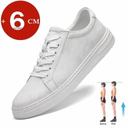 Breathable Outdoor Elevator Sneakers Men Shoes PU Leather Height Increasing Casual Shoes Walking Footwear Men Lift Sports Shoes