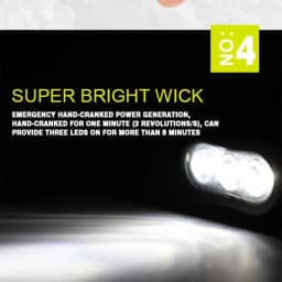 New upgrade 3LED Portable Outdoor Hand Crank Solar Powered Flashlight For Fishing Hiking With Folding Buckle Emergency Lamp