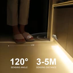 Wireless PIR Motion Sensor LED Under Bed Night Light 12V LED Light Strip Kitchen Cabinet Bedroom Stairs Hallway Emergency Lamps