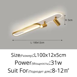 Simple Led Ceiling Lights With Spotlight Modern Bedroom Study Room Black White Gold Ceiling Lamp Home Indoor Decor Lighting Lamp