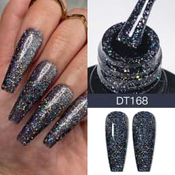 MEET ACROSS 7ml Glitter Sequins Thermal Gel Nail Polish 3 Layers Temperature Color Changing Semi Permanent UV Gel Varnish Nails