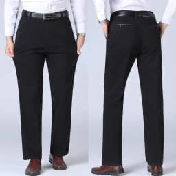 Summer Thin Pants 100% Cotton Men's Autumn Thick Suit Pant Slacks High Waist Straight Loose Bland Solid Business Casual Pants