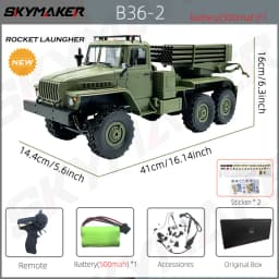WPL B36 B36-2 B36-3 6WD RC Car 1:16 Full Scale Military Transport Vehicle Model Six Wheel Drive Climbing Off-Road RC Truck Toys