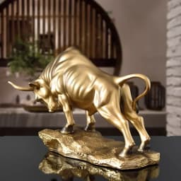 Lucky Taurus Zodiac Ornament Resin Cow Statue Desktop Office Desk Decor Modern Bookcase Display Home Decoration Creative Gift