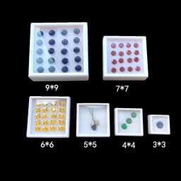 Diamond Box 10Pcs Transparent Cover Long Strip Gem Box Memory Mat White Black Acrylic Display Case Gemstone Packaging Organizer