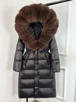 Janveny Thick Glossy Long Puffer Jacket Women Real Fox Fur Hooded 2026 Winter 90% Duck Down Coat Waterproof Female Warm Parkas