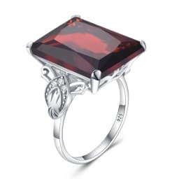 Classic Real 925 Sterling Silver Pink Crystal Ring for Woman Rectangle Anniversary Party Vintage Fine Jewelry Gift