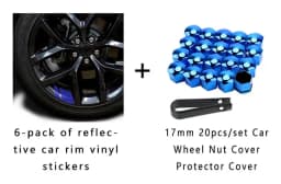 6Pcs Reflective Car Wheel Rim Vinyl Stickers Hash Mark Stripe Racing Wheel Hub Decals for Size 18" - 21" decorative sticker