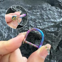 Colored Titanium Horseshoe Buckle Car Key Connection Clasp Mini Lock Catch Outdoor latch key bag removable D-buckle EDC Tool