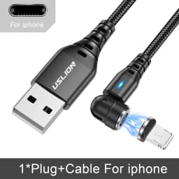 USLION 540 Rotate 3A Magnetic Cable Fast Charging Micro USB Type C Cable For iPhone Xiaomi Samsung Charger Wire Cord USB Cable
