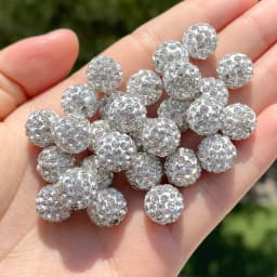 10pcs 6/8/10mm Czech Crystal Rhinestones Pave Disco Ball Clay Beads Round Spacer Beads Charms for DIY Jewelry Making Bracelet