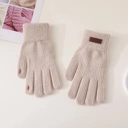 AA Gloves Autumn WinterTouch Screen Gloves Skiing Riding Work Full Finger Mittens Solid Color Warm Knitted Gloves Sport Cycling