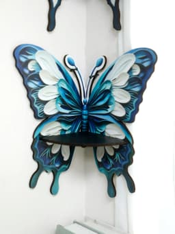 Three Color Butterfly Crystal Shelf Display Candles Stone Floating Wall Shelf Home Decorations Essential Oil Rack Corner Ledge