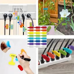 10/30/50pcs Reusable Waterproof Cable Labels Color-Coded Organizer Straps for Data Charger Cords Home Office Travel